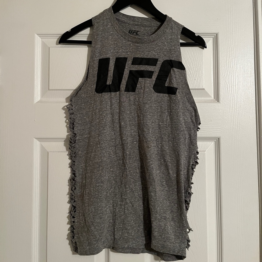 UFC Women’s Small Tank Top. Gray. Logo on Front.